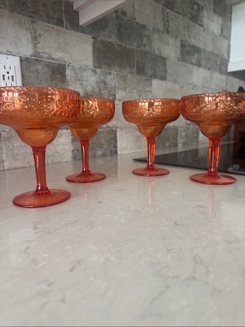 Margarita Glasses - plastic - Vintage-Style (Set of 4)
